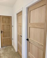 Porte d'entrée double en placage de bois avec panneaux mélaminés pour salon et chambre de villa moderne CBMmart, taille personnalisable