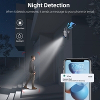 Caméra IP 6MP ICSee à double objectif, caméra de sécurité intérieure IP 360 °   Caméra espion PTZ CCTV cachée avec vision nocturne et accès à distance via Wifi