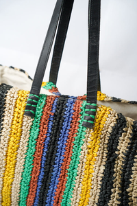 Women's Eco Friendly Straw <b>Raffia</b> Messenger <b>Bag</b> Vintage Bohemian Leather Handle Custom Fashion Handbag for Daily Use - Product Image 2