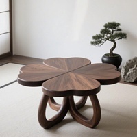 Nouvelle table basse en bois de noyer noir de style chinois, inspirée du zen, avec jointure à tenons et mortaises, design créatif, rangement intégré pour salon
