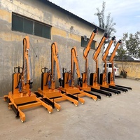 Grue de magasin électrique pliante au sol mobile pliable 0.2/0.5/1/2t batterie Mini grue de plancher tournant portée petit palan de levage