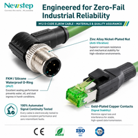 90 °   Cable Ethernet Industrial M12 D-Code a RJ45, Cable de Red Blindado CAT5E Profinet para Automatización Industrial