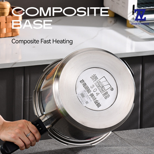Casserole à pression compatible induction en SUS304, corps épaissi de 1,2 mm, poli miroir, pour une cuisine moderne - Product Image 3