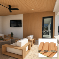Panel Cladding Soffit PVC Modern Tahan Air Tahan Api Berongga 3D Beralur - 3m X 165mm untuk Villa Kamar Mandi Balkon