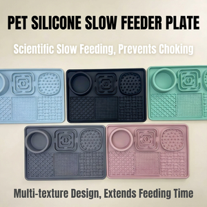 Indoor Food Grade Silicone <b>Cat</b> Lick Mat Dog Slow <b>Feeder</b> Plate Anti Choking Leak Proof Durable Easy Clean Pet Feeding Bowl Small - Product Image 2