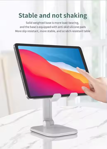 Support de bureau portable réglable en hauteur, pliable, avec stabilisateur, support flexible pour téléphone portable et iPad, pour utilisation sur lit ou bureau - Product Image 4