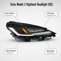 Phare avant droit à LED version US, certifié SAE DOT, référence OE 1760889-00-E, pour Tesla Model 3 Highland 2022-2025