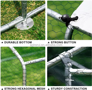 Grand <span class=keywords><strong>enclos</strong></span> pour bétail avec structure en acier galvanisé, hauteur de 7 pieds, écrans d'intimité, design en maille durable pour une utilisation en extérieur - Product Image 4