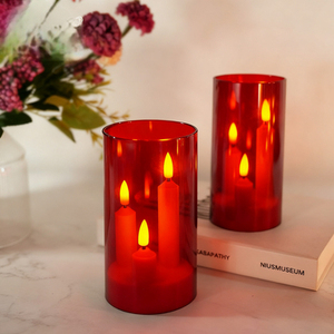 <span class=keywords><strong>Bougie</strong></span> pilier <span class=keywords><strong>LED</strong></span> à piles en plastique blanc chaud de style européen, <span class=keywords><strong>flamme</strong></span> 3D, 5,5 cm, décoration de table pour mariage, anniversaire, fête - Product Image 4