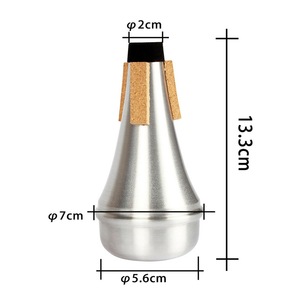 Silenciador silencioso de tamaño pequeño Protección de corcho antinuisance-Silencio de trompeta de aleación de aluminio - Product Image 2