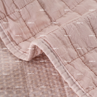Cubrecama Acolchado de Algodón Sólido, Cubrecama Minimalista con Puntadas Cuadradas, Ropa de Cama Suave 100% Algodón para Dormitorio y Hostelería