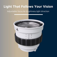 Lentille Fresnel en verre avec boîtier en nylon résistant à la chaleur, amplification de la luminosité 5-10X, volets en aluminium pour éclairage de studio LED 200W Bronco