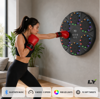 Machine de boxe musicale intelligente murale, cible électronique lumineuse LED pour entraînement de frappe, pour enfants et adultes, salle de sport à domicile, 6 pads Bluetooth
