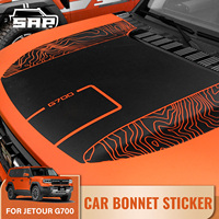 Couverture de garniture extérieure de voiture noir mat, autocollant décoratif pour capot moteur de voiture pour Chery Jetour G700 2026
