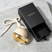 Bouteille de parfum ronde vide en verre à suspendre pour voiture, diffuseur d'huiles essentielles et d'ambiance