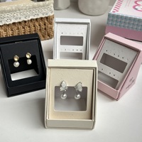 Boîtes cadeaux personnalisées en stock avec logo estampé à chaud pour bijoux, boîtes de présentation rectangulaires en papier avec fenêtre pour bijoux fins