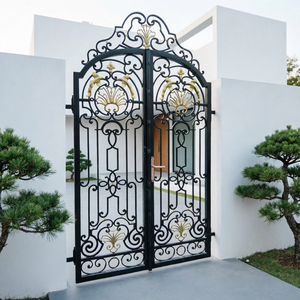 Puertas Automáticas Abatibles <span class=keywords><strong>de</strong></span> Diseño Moderno <span class=keywords><strong>para</strong></span> Jardín, Patio o Almacén, Fabricadas en China, <span class=keywords><strong>de</strong></span> Hierro Forjado y Fundido - Product Image 1