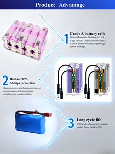 batería de iones de litio de 3,7 mAh, paquete de baterías de 7,4 mAh y 11,1 mAh, 4400 V 2600 V <span class=keywords><strong>18650</strong></span> V 12V 24V 36V 48 AK aterai - Product Image 3