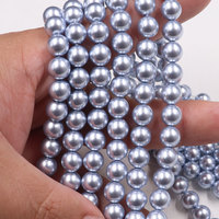 Gris bleu couleur 8mm plein trou Hotselling perle de verre perle en vrac Imitation couleur perles pour la fabrication de bijoux bricolage