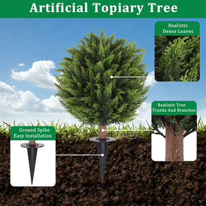 Plantas Artificiales de Ciprés, Decoración de Jardín Interior y Exterior con Estacas para el Suelo, para <span class=keywords><strong>Cementerio</strong></span>, Ramo, Fiesta, Patio Trasero - Product Image 4