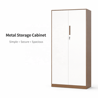 Armoire de rangement métallique moderne bicolore verrouillable à 2 portes, classeur de bureau, étagères multicouches, armoire de bureau à domicile en acier