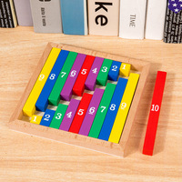 Bâtons de comptage en bois Montessori, blocs d'escalier mathématiques de 1 à 10, aide pédagogique éducative pour tout-petits (couleurs et tailles)