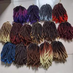 Extensions de cheveux synthétiques Spring Twist 8 et 12 pouces, tresses au crochet bouclées et volumineuses, style Bomb Twist Spring Curl - Product Image 3