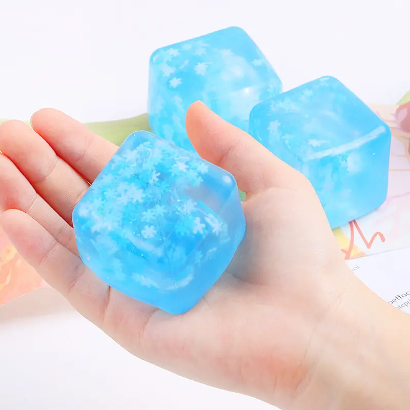 Сжатие сенсорные игрушки для снятия стресса кубик льда игрушки для снятия стресса Смешные блестящие синие шарики для снятия стресса для детей и взрослых