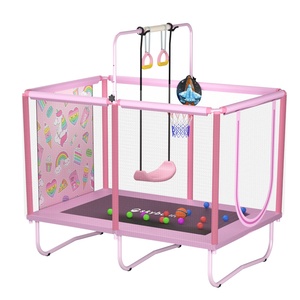 Trampolines en acier galvanisé pour enfants, usage domestique intérieur, avec filet de sécurité, pour bébés et jeunes enfants, capacité de charge 150 kg, modèle transfrontalier Europe-Amérique - Product Image 3