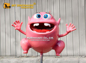 Statue de monstre chauve-souris rose de dessin animé, thème parc d'attractions MY DINO FD048 - Product Image 5