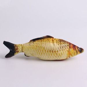 Juguete masticable ecológico de algodón para gatos, simulación 3D de pez de peluche con hierba gatera, divertido gatito, carpa Arowana, caballa, Lucio, bolsa para juego diario - Product Image 4