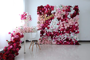 Panneau mural <span class=keywords><strong>de</strong></span> fleurs artificielles avec <span class=keywords><strong>fond</strong></span> floral personnalisé, décoration <span class=keywords><strong>de</strong></span> mariage pour les fournitures <span class=keywords><strong>de</strong></span> fête, <span class=keywords><strong>vente</strong></span> en magasin, location - Product Image 2