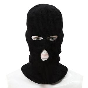 Bonnet promotionnel pas cher, coupe-vent et chaud pour l'hiver, cagoule à 3 trous, masque de ski, bonnet tricoté - Product Image 1