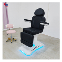 Black Beauty Spa Tatouage médical Chaise d'examen dentaire 4 moteurs Thérapie faciale électrique Tables de massage pour traitement médical