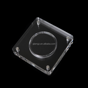 Yuvarlak kare dikdörtgen şeffaf plastik kare 38mm 7mm 20mm 25 mm tutucu özel akrilik sikke kapsül köpük ile 1oz bakır için - Product Image 6