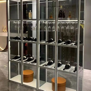 <span class=keywords><strong>Armoire</strong></span> à boissons alcoolisées au design moderne avec lumières LED et portes en verre <span class=keywords><strong>Armoire</strong></span> à vin pour restaurant à usage domestique - Product Image 1