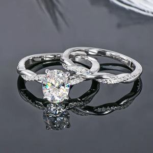 Set di Anelli Classici Minimalisti a Due Pezzi per Donna, Gioielli da Matrimonio - Product Image 6