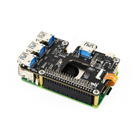 Carte adaptatrice dédiée Raspberry Pi 5 HAT+ PCIe vers USB 3.2 Gen1, carte d'extension sans pilote, 1 à 4 ports USB haute vitesse