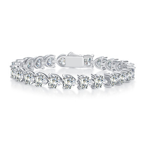 Bracelet Tennis Cœur en Moissanite Style Classique Grace Jewelry, Chaîne Fine d'Inspiration Chrétienne pour Femmes et Hommes, Testeur de Diamant Inclus - Product Image 2