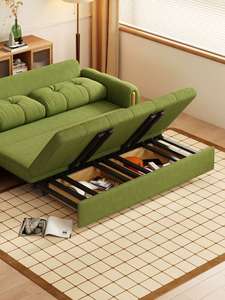 Canapé <span class=keywords><strong>convertible</strong></span> moderne 3 places avec cadre métallique, tissu, inclinable, pliable, extensible, rangement, housse amovible et lavable, pour salon - Product Image 3