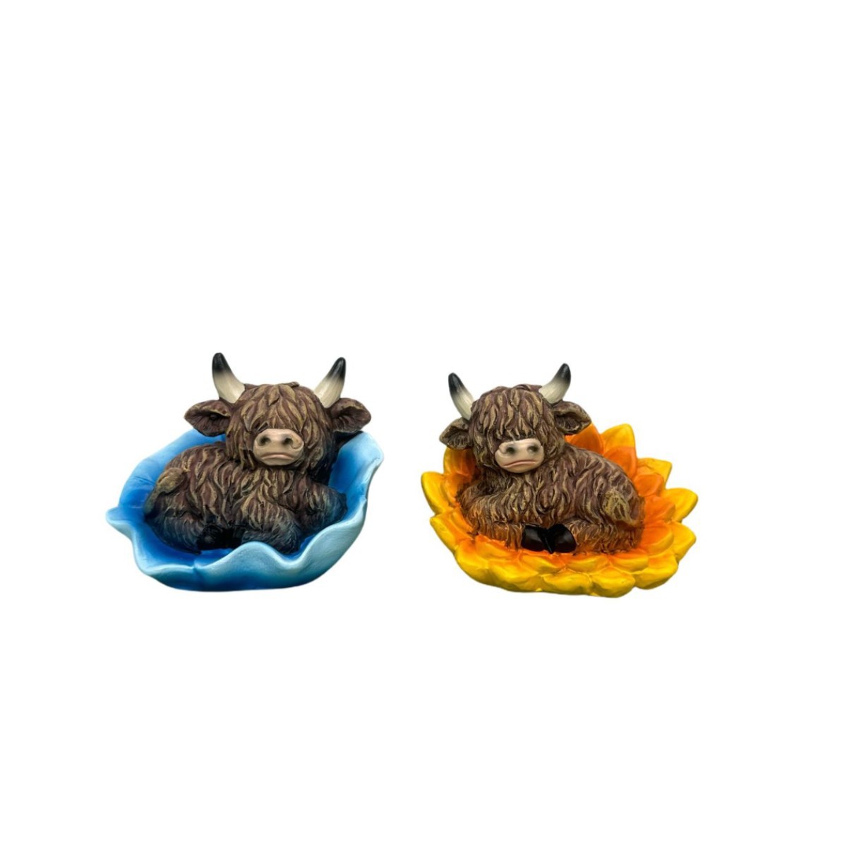 Statua Da Giardino Gnomo Con Mucca Delle Highlands In Resina | Decorazione Esterna 28 Cm | Regalo Originale