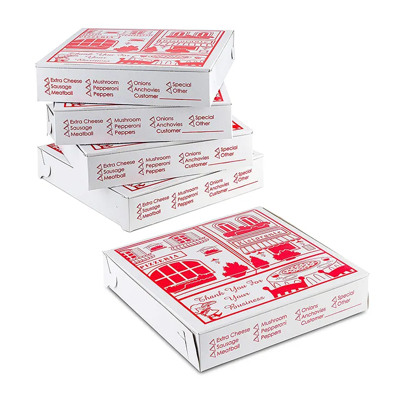Disposable food packaging and printing 6 7 8 9 10 12- Inch portable blank corrugated cardboard pizza box