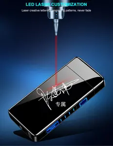 Encendedor electrónico de Plasma a prueba de viento, doble arco, recargable por USB, regalo personalizado, nuevo