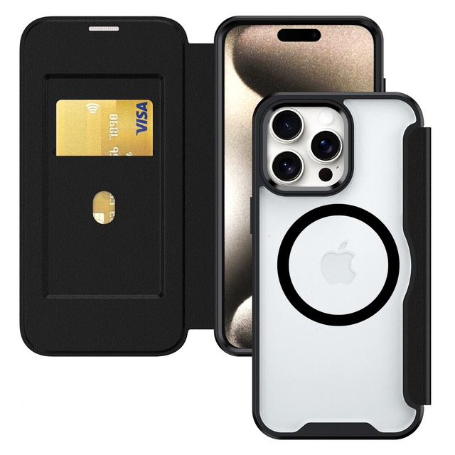 Magnetic Leather Wallet Phone Case for iPhone 17 Pro Max 16 Plus 15 14 S26 Ultra S25 S23 RFID Blocking Card Slot Book Cases