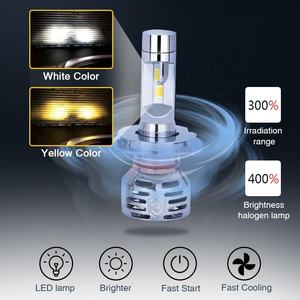 GPNE R2T 9005 9006 3000K Amarillo 12V IP68 Led Canbus Universal 32W H1 H4 H7 H11 6000K <span class=keywords><strong>Blanco</strong></span> Bombilla de doble color CSP Coche Led Faro - Product Image 4