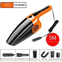 Aspiradora de Coche Húmeda/Seca de 120W 12V, Portátil, con Filtro HEPA Lavable, Cable de 5m, ABS, Capacidad de 630G, para Interiores de Auto y Pelo de Mascotas