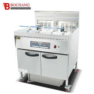 Friteuse commerciale multifonctionnelle électrique OEM à 2 cuves et 2 paniers, la plus populaire, 380 V avec chariot filtrant à huile - Product Image 1