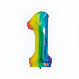 Globo de aluminio metálico multicolor con el número 1 para fiestas, decoraciones de cumpleaños, 1 metro, artículos para celebraciones infantiles - Product Image 1