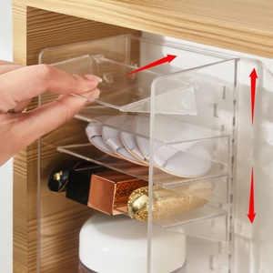 Factory Direct Plastic Cosmetics Organizer Box with Drawers Clear Jewelry <b>Chest</b> with Lid and Drawers Mirror Cabinet <b>Storage</b> Box - Product Image 1