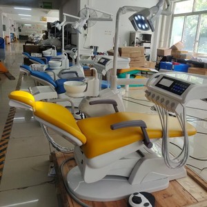 Fauteuil dentaire électrique Virdent A600 avec crachoir intégré, vert clair, modèle standard en plastique - Product Image 5